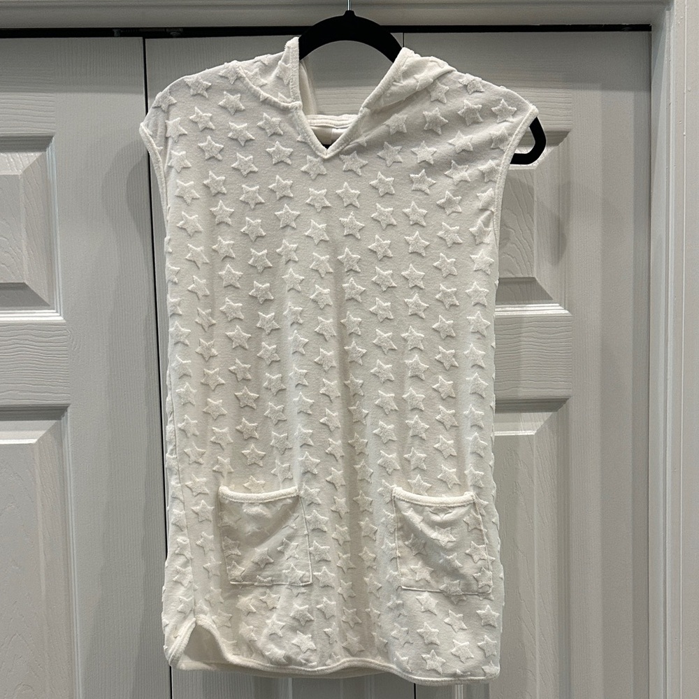 Cat & Jack White Star Patterned Sleeveless Swim Cover-Up
